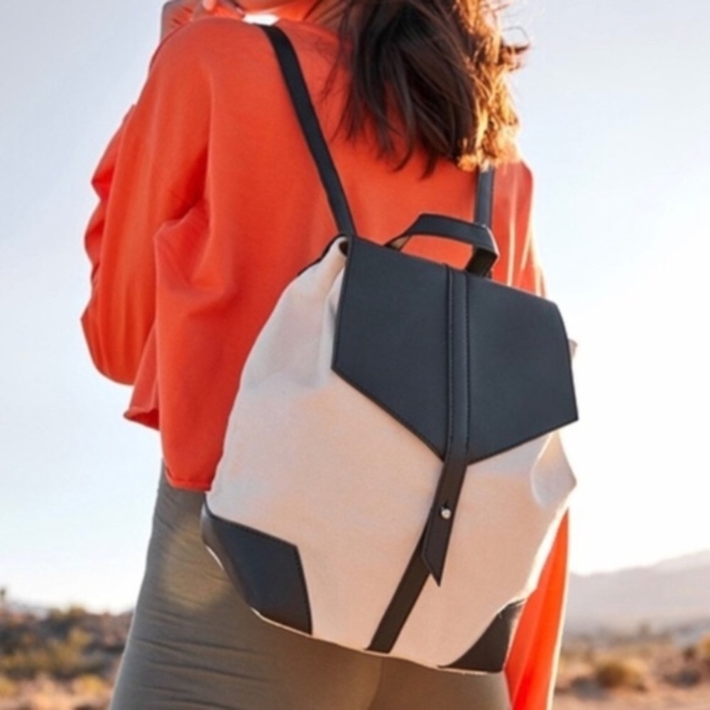 EUC Deux Lux Demi vegan leather & canvas backpack